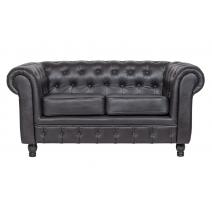  Классический черный кожаный диван Chesterfield black leather 2S, фото 1 