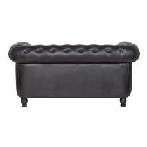  Классический черный кожаный диван Chesterfield black leather 2S, фото 4 
