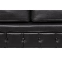  Классический черный кожаный диван Chesterfield black leather 2S, фото 5 