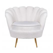  Дизайнерское кресло ракушка букле Pearl бежевое, фото 1 