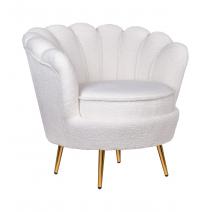  Дизайнерское кресло ракушка букле Pearl бежевое, фото 2 