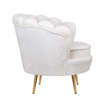  Дизайнерское кресло ракушка букле Pearl бежевое, фото 3 