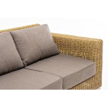  "Боно" диван из искусственного ротанга трехместный, цвет соломенный, фото 5 