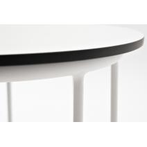  "Эквадор" журнальный стол из HPL круглый Ø40 H55, каркас из стали белый, цвет столешницы "молочный", фото 2 