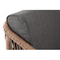  "Канны" кресло плетеное из роупа, каркас алюминий коричневый (RAL8016), роуп коричневый круглый, ткань темно-серая, фото 4 
