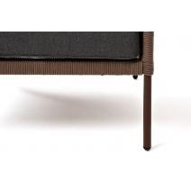  "Канны" кресло плетеное из роупа, каркас алюминий коричневый (RAL8016), роуп коричневый круглый, ткань темно-серая, фото 6 
