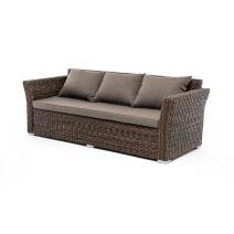  "Капучино" диван из искусственного ротанга (гиацинт) трехместный, цвет коричневый, фото 1 