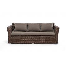  "Капучино" диван из искусственного ротанга (гиацинт) трехместный, цвет коричневый, фото 2 