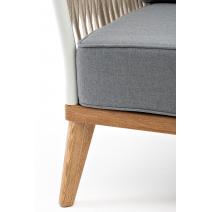  "Касабланка" кресло плетеное из роупа, основание дуб, роуп серо-коричневый 23мм, ткань серая, фото 8 