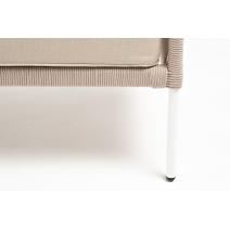  "Канны" диван 2-местный плетеный из роупа, каркас алюминий белый шагрень, роуп светло-серый круглый, ткань Neo ash, фото 6 