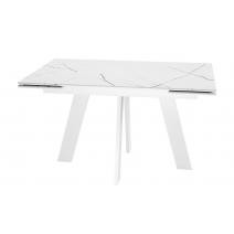  Стол DikLine SKM140 Керамика Белый мрамор/подстолье белое/опоры белые (2 уп.), фото 4 
