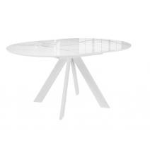  Стол DikLine SFC100 d1000 стекло Оптивайт Белый мрамор/подстолье белое, фото 4 
