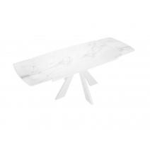  Стол DikLine SFU120 стекло белое мрамор глянец/подстолье белое/опоры белые (2 уп.), фото 7 