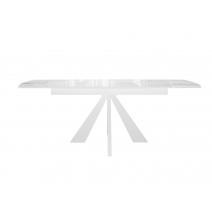  Стол DikLine SFU120 стекло белое мрамор глянец/подстолье белое/опоры белые (2 уп.), фото 2 