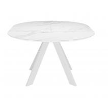  Стол DikLine SKC100 d1000 Керамика Белый мрамор/подстолье белое/опоры белые, фото 7 