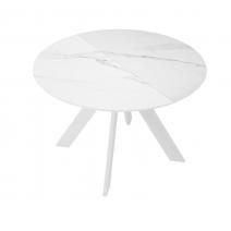  Стол DikLine SKC100 d1000 Керамика Белый мрамор/подстолье белое/опоры белые, фото 6 