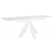  Стол DikLine SKU120 Керамика Белый мрамор/подстолье белое/опоры белые, фото 4 