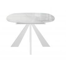  Стол DikLine SFK110 стекло белое мрамор глянец/подстолье белое/опоры белые (2 уп.), фото 5 