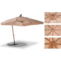  "Корсика" зонт уличный 3х3м на боковой алюминиевой опоре, цвет под дерево, фото 2 