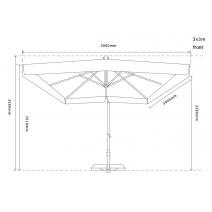  "Корсика" зонт уличный 3х3м на боковой алюминиевой опоре, цвет под дерево, фото 11 