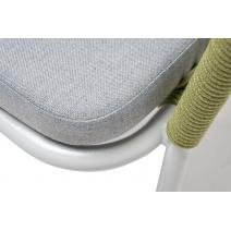  "Лион" стул плетеный из роупа, каркас алюминий светло-серый (RAL7035) шагрень, роуп салатовый меланж круглый, ткань светло-серая, фото 5 