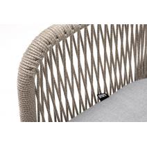  "Лион" стул плетеный из роупа, каркас алюминий светло-серый (RAL7035) шагрень, роуп серый меланж круглый, ткань светло-серая, фото 5 