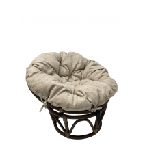  Кресло папасан - мини 23/01Е (d=85) с бежевой подушкой, фото 3 
