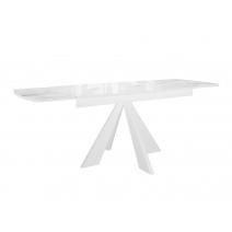  Стол DikLine SFU140 стекло белое мрамор глянец/подстолье белое/опоры белые (2 уп.), фото 4 
