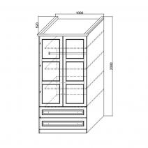  Каталея Ш-7 Шкаф 2-х дверный с глухими фасадами и ящиками, ваниль, фото 2 