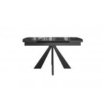  Стол DikLine SFU120 стекло черное мрамор глянец/подстолье черное/опоры черные (2 уп.), фото 3 