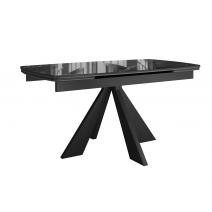  Стол DikLine SFU140 стекло черное мрамор глянец/подстолье черное/опоры черные (2 уп.), фото 1 
