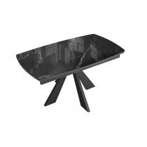  Стол DikLine SFU140 стекло черное мрамор глянец/подстолье черное/опоры черные (2 уп.), фото 8 