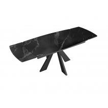  Стол DikLine SFU120 стекло черное мрамор глянец/подстолье черное/опоры черные (2 уп.), фото 7 