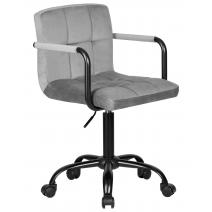  Офисное кресло для персонала DOBRIN TERRY BLACK, серый велюр (MJ9-75), фото 2 