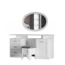  Анет Туалетный стол с зеркалом и пуфом, белый, фото 1 