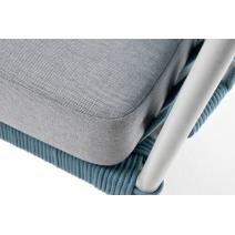  "Диего" диван 2-местный плетеный из роупа, каркас алюминий светло-серый (RAL7035) шагрень, роуп бирюзовый круглый, ткань светло-серая, фото 8 