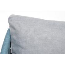  "Диего" диван 2-местный плетеный из роупа, каркас алюминий светло-серый (RAL7035) шагрень, роуп бирюзовый круглый, ткань светло-серая, фото 11 