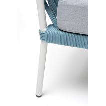  "Диего" диван 2-местный плетеный из роупа, каркас алюминий светло-серый (RAL7035) шагрень, роуп бирюзовый круглый, ткань светло-серая, фото 12 