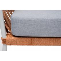  "Диего" диван 2-местный плетеный из роупа, каркас алюминий светло-серый (RAL7035) шагрень, роуп оранжевый меланж круглый, ткань светло-серая, фото 9 