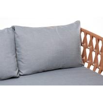  "Диего" диван 2-местный плетеный из роупа, каркас алюминий светло-серый (RAL7035) шагрень, роуп оранжевый меланж круглый, ткань светло-серая, фото 11 