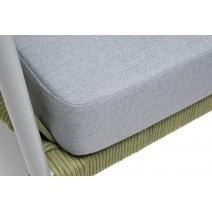  "Диего" диван 2-местный плетеный из роупа, каркас алюминий светло-серый (RAL7035) шагрень, роуп салатовый меланж круглый, ткань светло-серая, фото 8 