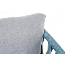  "Диего" кресло плетеное из роупа, каркас алюминий светло-серый (RAL7035) шагрень, роуп бирюзовый круглый, ткань светло-серая, фото 11 