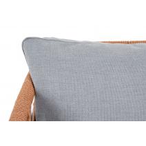  "Диего" кресло плетеное из роупа, каркас алюминий светло-серый (RAL7035) шагрень, роуп оранжевый меланж круглый, ткань светло-серая, фото 8 