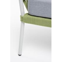  "Диего" кресло плетеное из роупа, каркас алюминий светло-серый (RAL7035) шагрень, роуп салатовый меланж круглый, ткань светло-серая, фото 10 