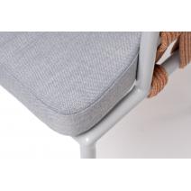  "Диего" стул плетеный из роупа, каркас из стали светло-серый (RAL7035) шагрень, роуп оранжевый меланж круглый, ткань светло-серая, фото 7 