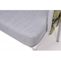  "Диего" стул плетеный из роупа, каркас из стали светло-серый (RAL7035) шагрень, роуп салатовый меланж круглый, ткань светло-серая, фото 6 