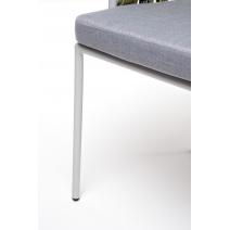  "Диего" стул плетеный из роупа, каркас из стали светло-серый (RAL7035) шагрень, роуп салатовый меланж круглый, ткань светло-серая, фото 8 