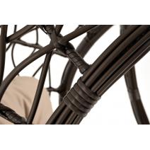  "Венеция" подвесное кресло-кокон из искусственного ротанга, цвет бронзовый с бежевой подушкой, фото 5 