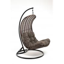  "Виши" подвесное кресло-кокон из искусственного ротанга, цвет коричневый с серо-коричневой подушкой, фото 2 