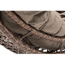  "Виши" подвесное кресло-кокон из искусственного ротанга, цвет коричневый с серо-коричневой подушкой, фото 5 
